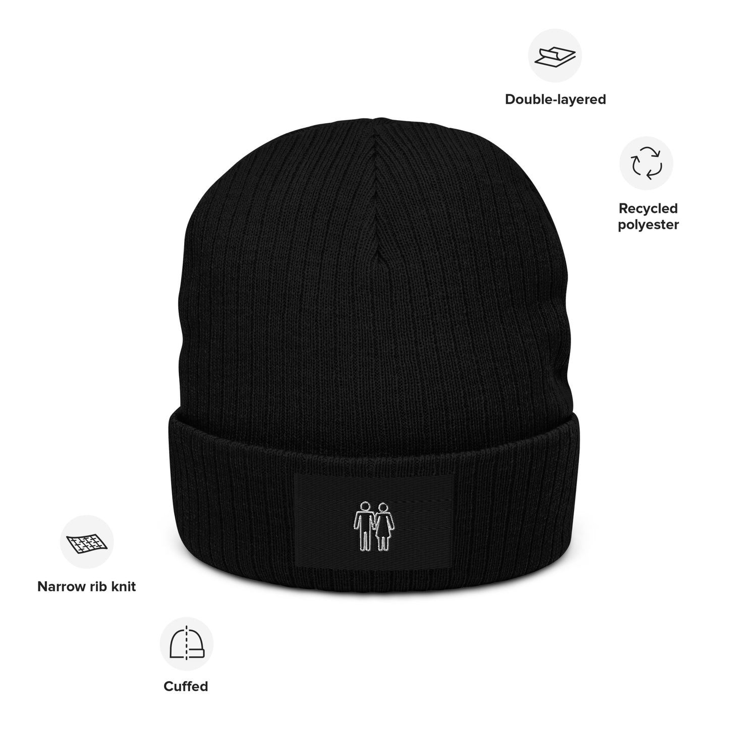 Man And Woman Flag Ribbed knit beanie