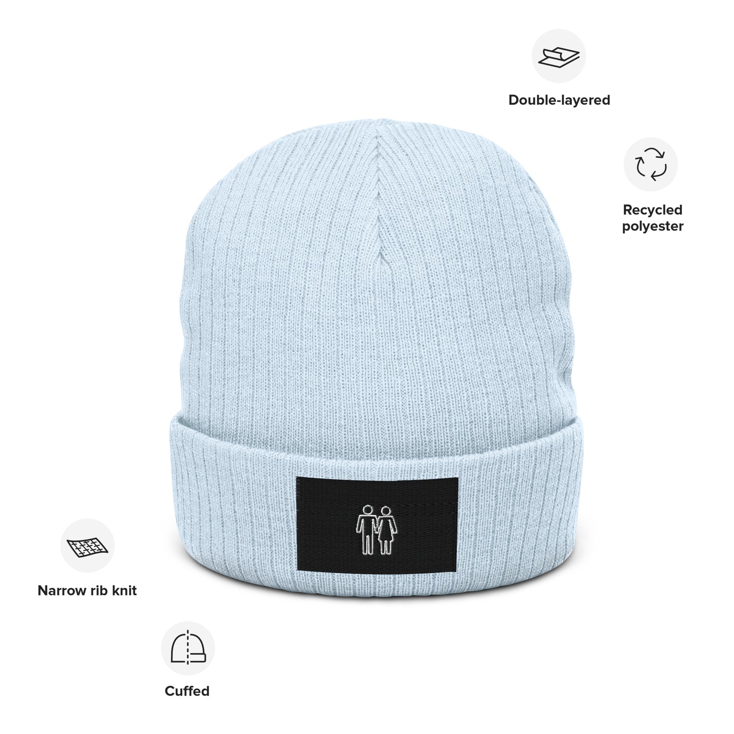 Man And Woman Flag Ribbed knit beanie