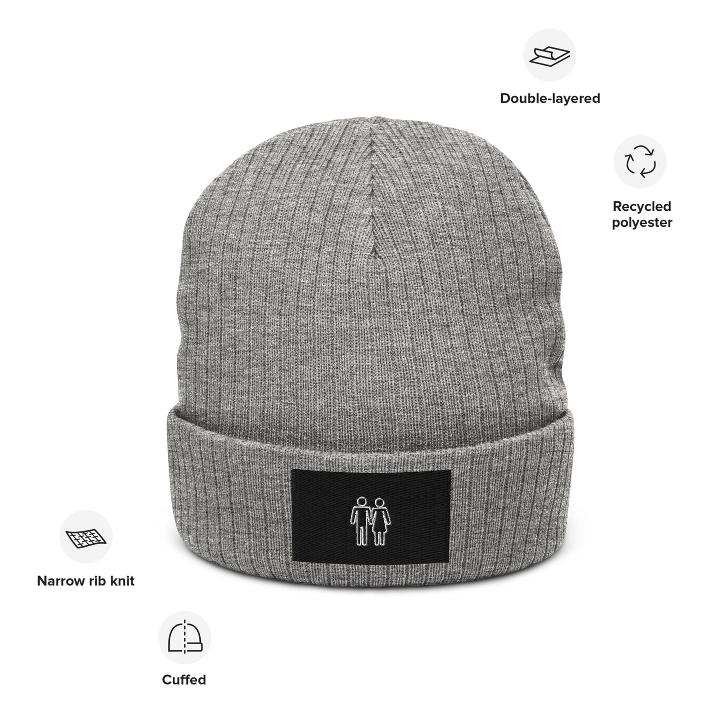 Man And Woman Flag Ribbed knit beanie