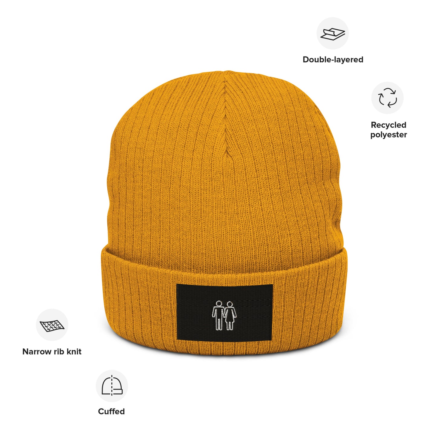 Man And Woman Flag Ribbed knit beanie