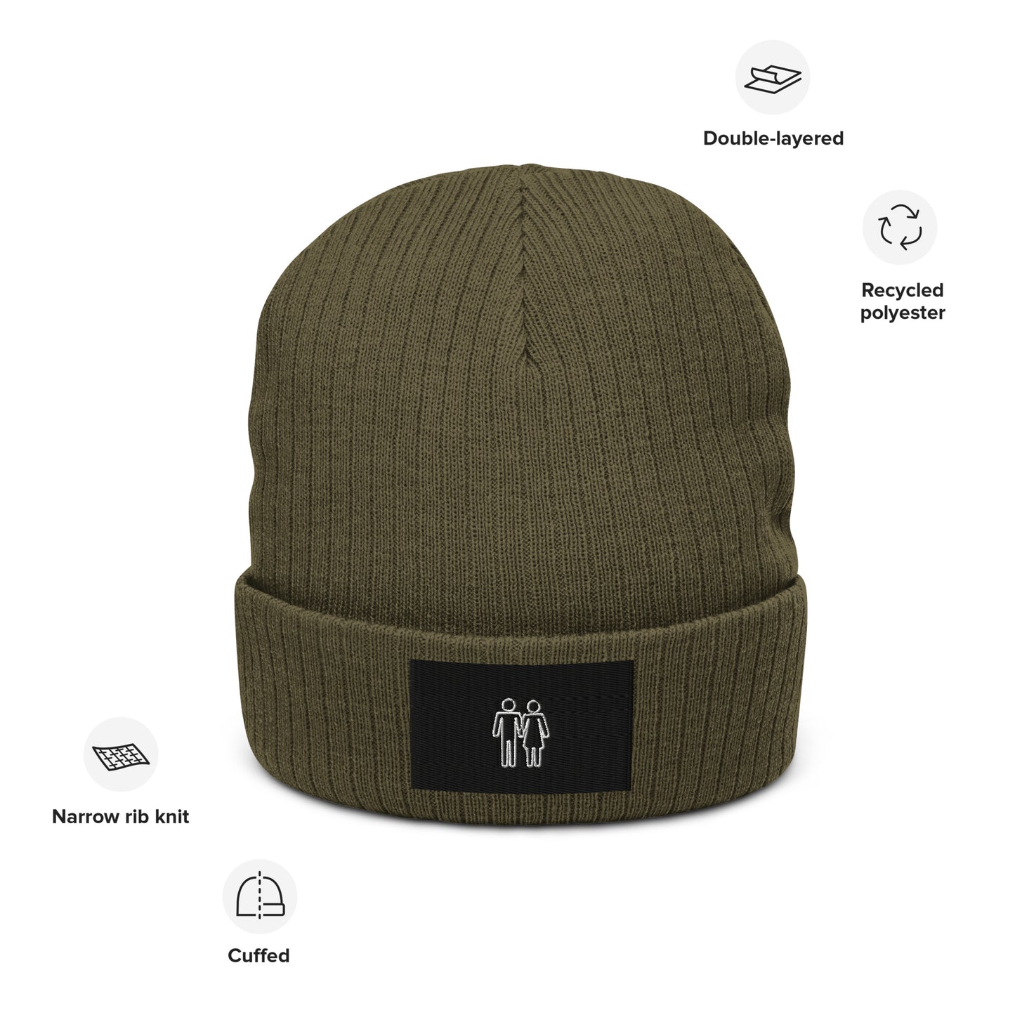 Man And Woman Flag Ribbed knit beanie