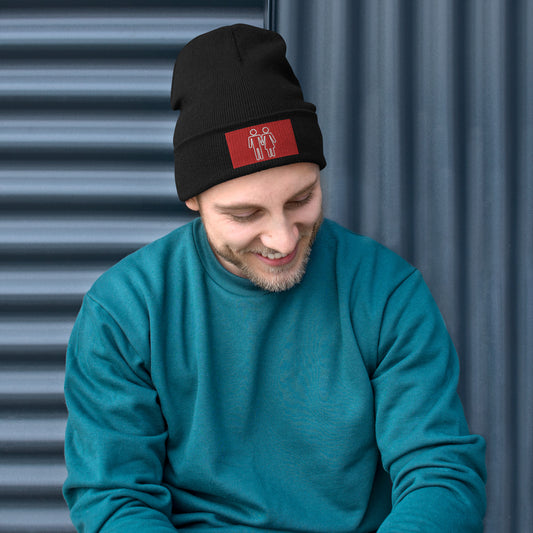 Red Man and Woman Embroidered Beanie