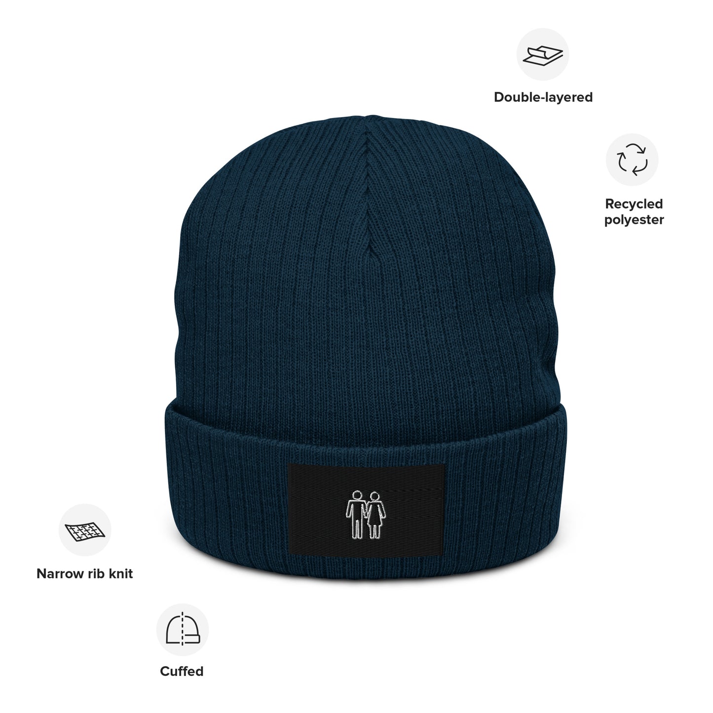 Man And Woman Flag Ribbed knit beanie